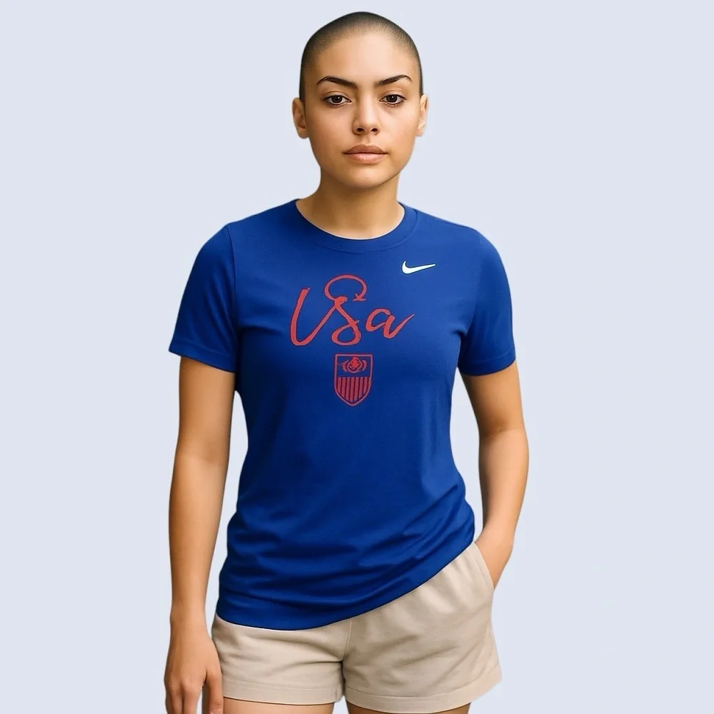 Nike USWNT Team USA Soccer Graphic Tee Royal Blue Women’s Large NWT
